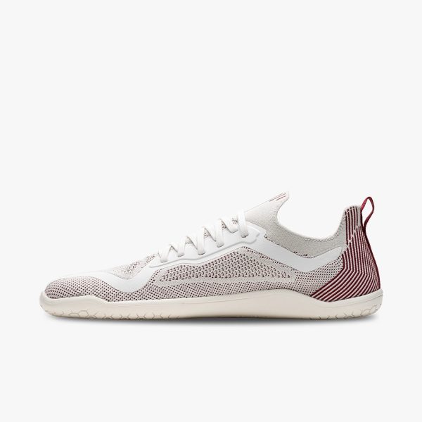 Vivobarefoot Men s Primus Lite Knit in Off White Burgundy For Discount