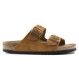 Birkenstock Arizona Suede Soft Footbed Sandal in Mink For Sale