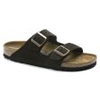 Birkenstock Arizona Suede Leather Soft Footbed Sandal in Mocha Cheap