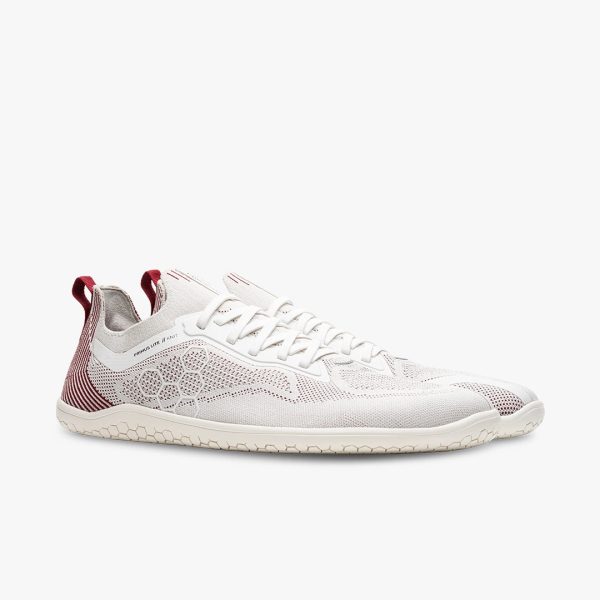 Vivobarefoot Men s Primus Lite Knit in Off White Burgundy For Discount