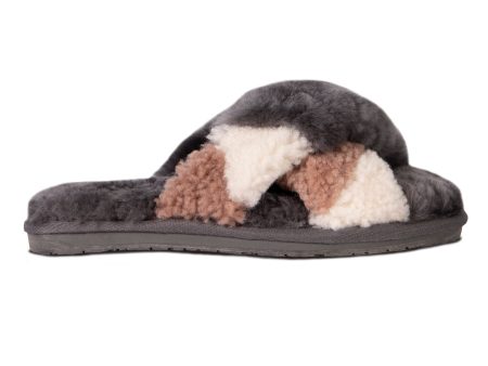 Women s Duo-Tone Emma Sheepskin Slipper Grey Brown Fashion