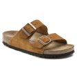 Birkenstock Arizona Suede Soft Footbed Sandal in Mink For Sale