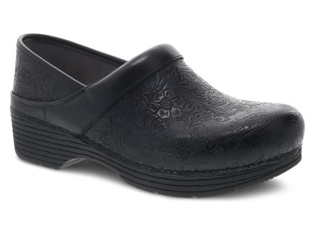 Dansko LT Professional Clog in Black Floral Tooled Online