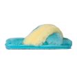 Women s Duo-Tone Emma Sheepskin Slipper Blue Yellow Discount