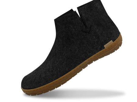 Glerups The Boot With Natural Honey Rubber Sole in Charcoal For Discount