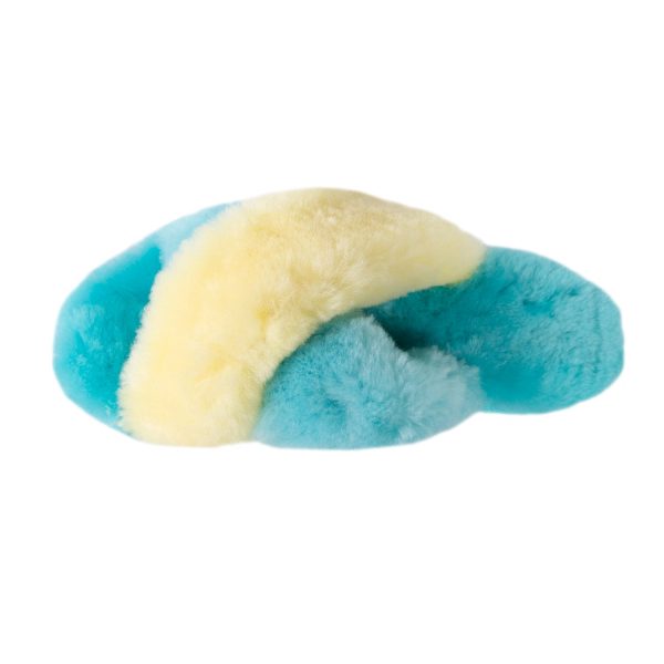 Women s Duo-Tone Emma Sheepskin Slipper Blue Yellow Discount