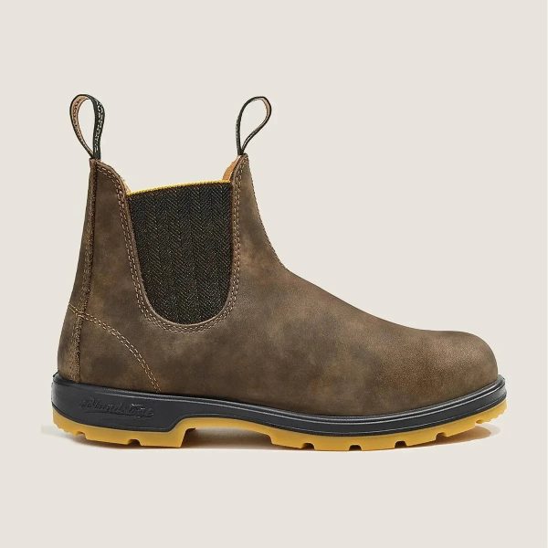 Blundstone Classics Chelsea Boots 1944 in Rustic Brown Mustard Black For Discount