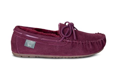 Women s Sheepskin Moccasins 2 Burgundy For Sale