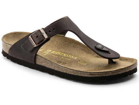 Birkenstock Gizeh Oiled Leather Classic Footbed Sandal in Habana on Sale