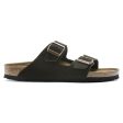 Birkenstock Arizona Suede Leather Soft Footbed Sandal in Mocha Cheap