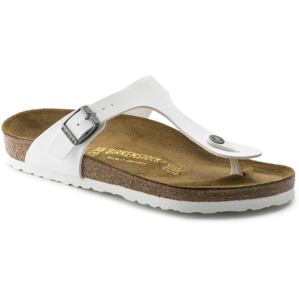 Birkenstock Gizeh Birko-Flor Classic Footbed Sandal in White Online Hot Sale