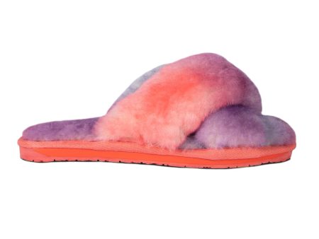 Women s Duo-Tone Emma Sheepskin Slipper Tie Dye Fashion