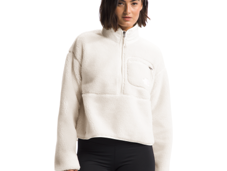 The North Face Women s Extreme Pile Pullover in White Dune For Cheap