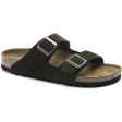 Birkenstock Arizona Suede Leather Soft Footbed Sandal in Mocha Cheap