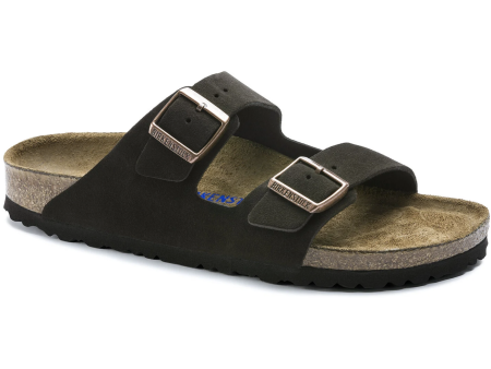 Birkenstock Arizona Suede Leather Soft Footbed Sandal in Mocha Cheap