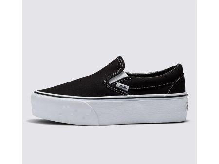 Vans Classic Slip-On Stackform Shoe in Black Classic White Fashion