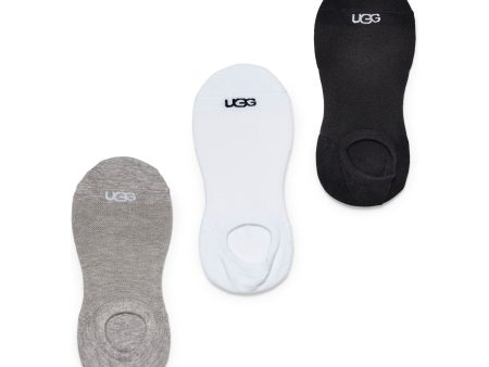 Ugg Women s Stela No-Show 3 Pack Socks in White Grey & Black Cheap