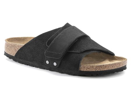 Birkenstock Kyoto Nubuck Leather Suede Leather Sandal in Black Online Hot Sale