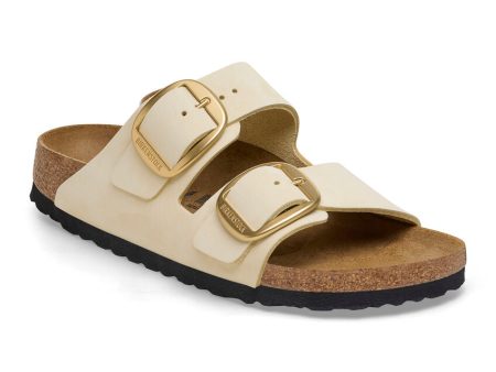 Birkenstock Arizona Big Buckle Nubuck Leather in Ecru Hot on Sale