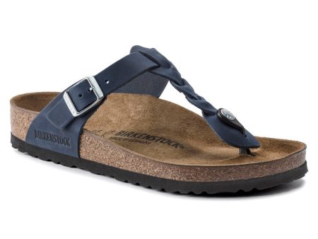 Birkenstock Gizeh Braided Oiled Leather in Navy Online now