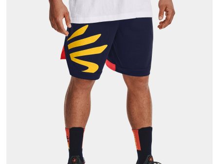 Under Armour Men s Curry Splash Shorts in Midnight Navy Taxi Hot on Sale