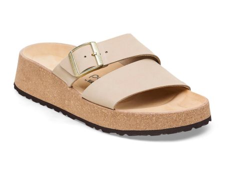 Birkenstock Almina Nubuck Leather Sandal in Sandcastle Fashion