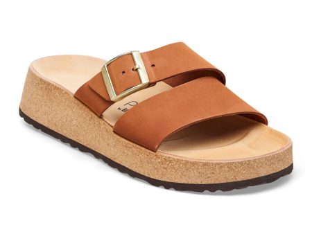 Birkenstock Almina Nubuck Leather Sandal in Pecan For Cheap