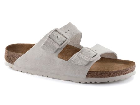 Birkenstock Arizona Soft Footbed Suede Leather In Antique White For Discount