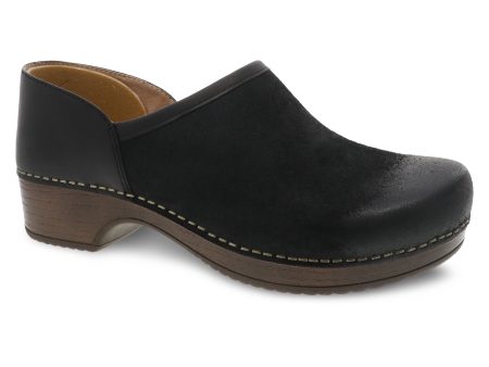 Dansko Women s Brenna in Black Burnished Suede Clog Online