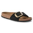 Birkenstock Madrid Big Buckle Nubuck Leather in Black Supply