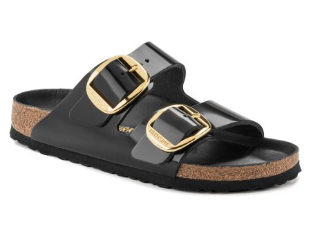 Birkenstock Arizona Big Buckle Natural Leather Patent in High Shine Black Online